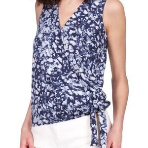 Michael Print Sleeveless Top Midnight Blue XXL NWT